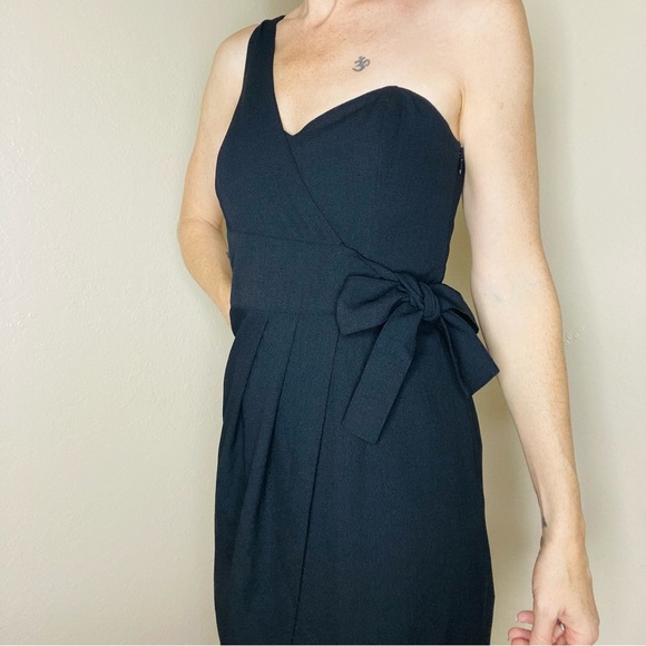 Club Monaco Black One Shoulder Mini Party Dress - Picture 2 of 7